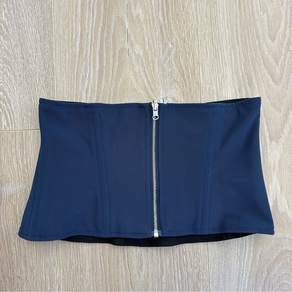 Fleur du Mal Tops - Fleur Du Mal Corset Crop Top Navy Blue Size Extra Small